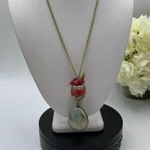 Lenore Dame Easter Egg Aged Robins Egg Blue Patina Locket
Perfumer Long Necklace